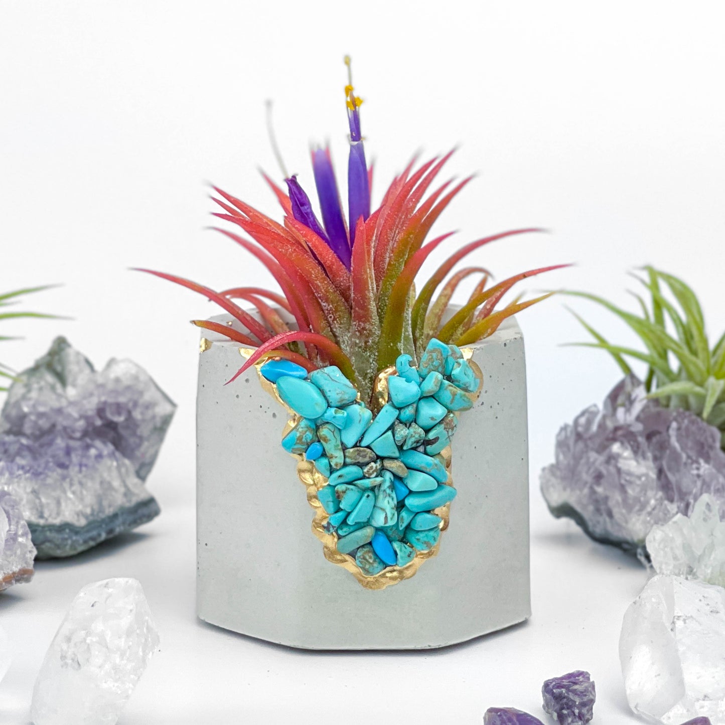 TURQUOISE GEODE PLANTER (synthetic)