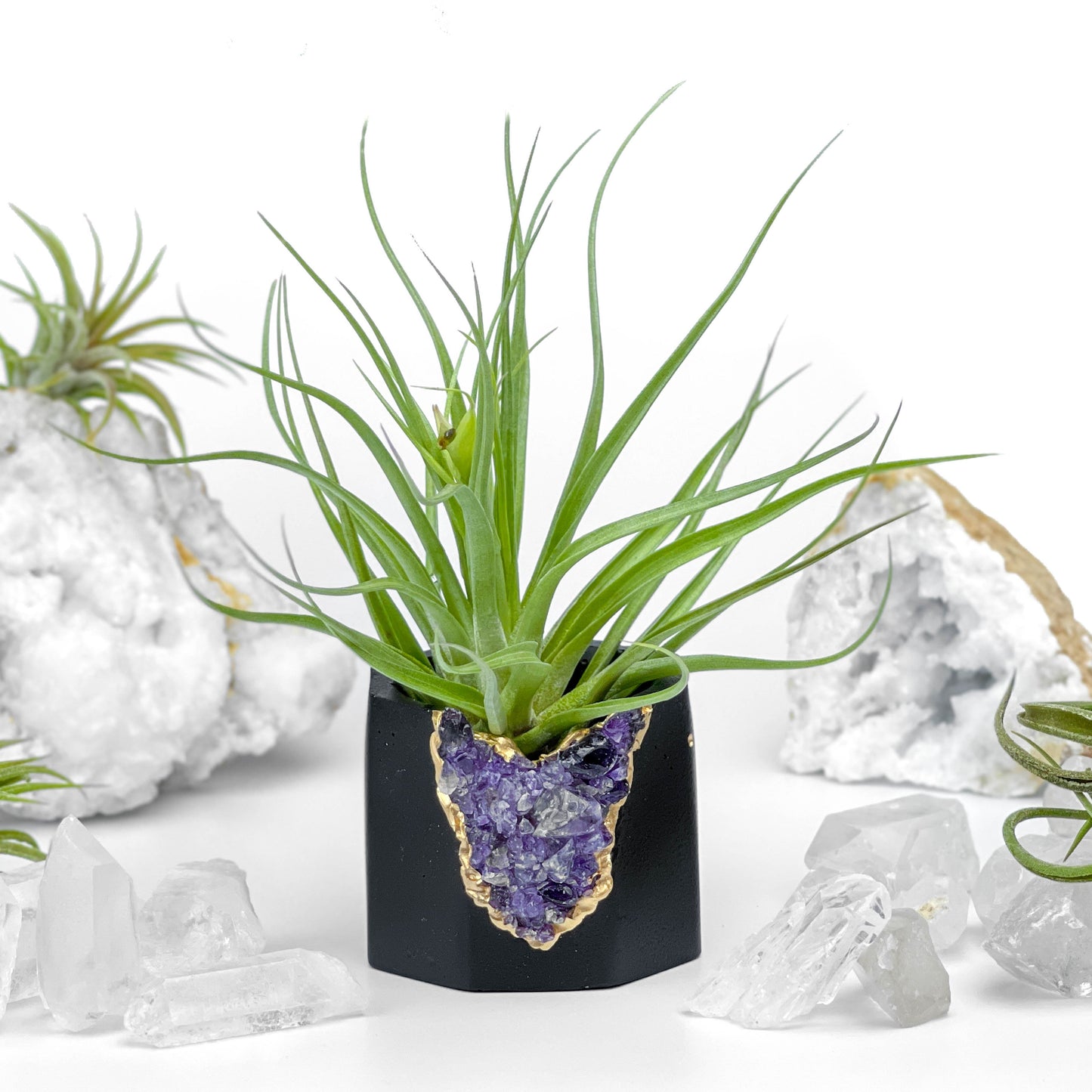 Black AMETHYST GEODE PLANTER