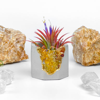 YELLOW AGATE GEODE PLANTER