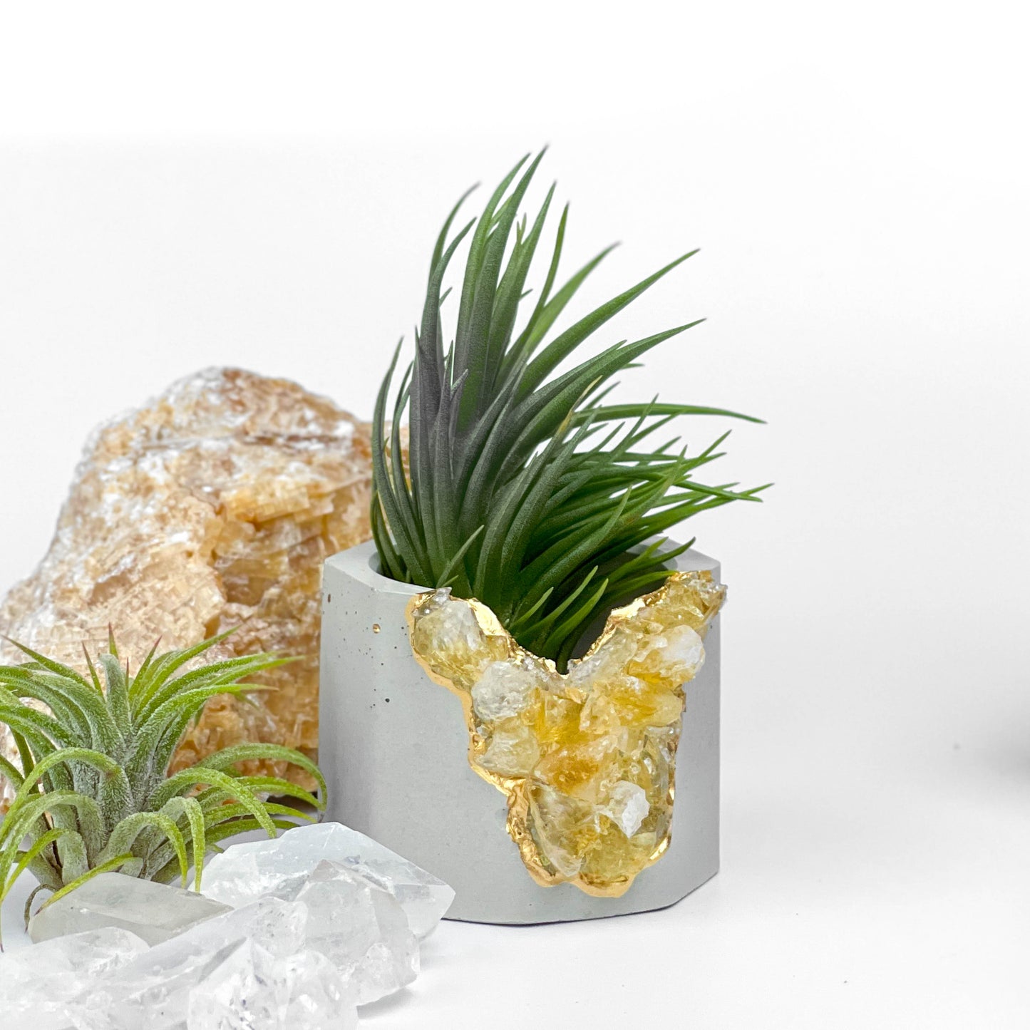 Raw CITRINE GEODE PLANTER