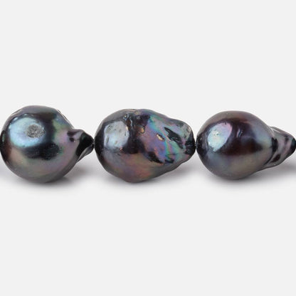 13-16mm Iridescent Peacock Ultra Baroque Freshwater Pearls 16.5 inch 20 pieces AA
