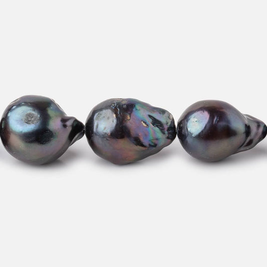13-16mm Iridescent Peacock Ultra Baroque Freshwater Pearls 16.5 inch 20 pieces AA
