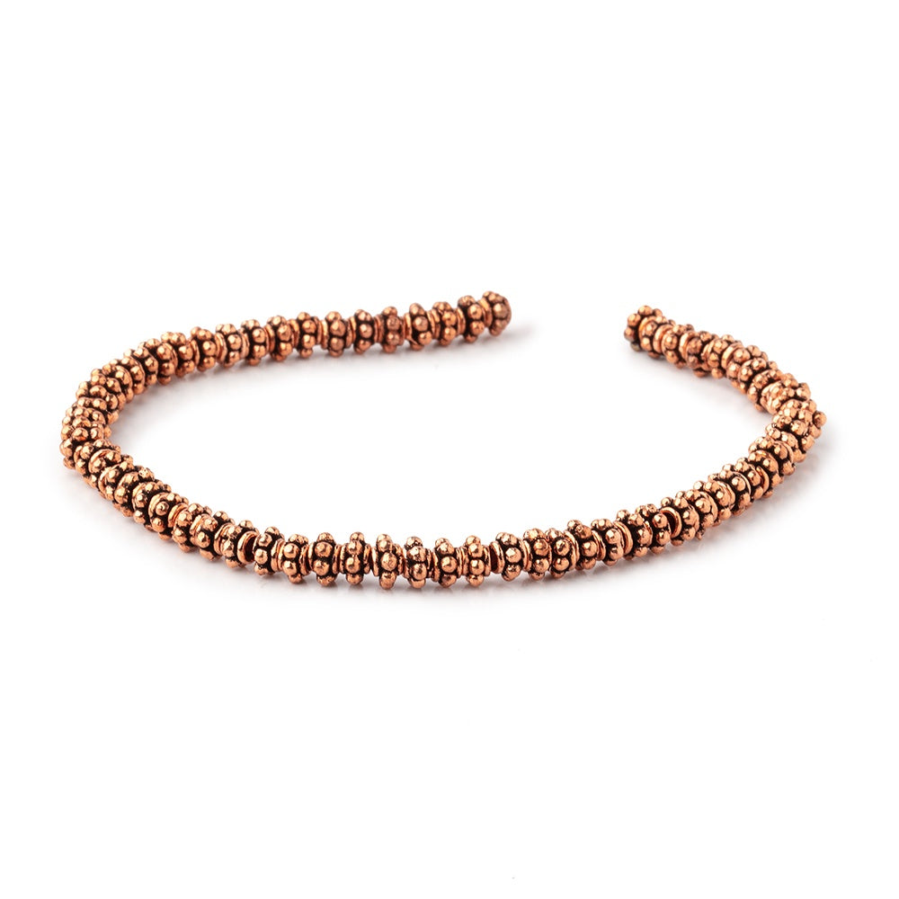 5x3mm Antiqued Copper Spacer Beads 8 inch 63 pieces