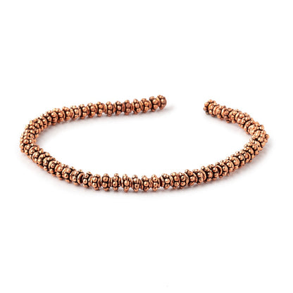 5x3mm Antiqued Copper Spacer Beads 8 inch 63 pieces