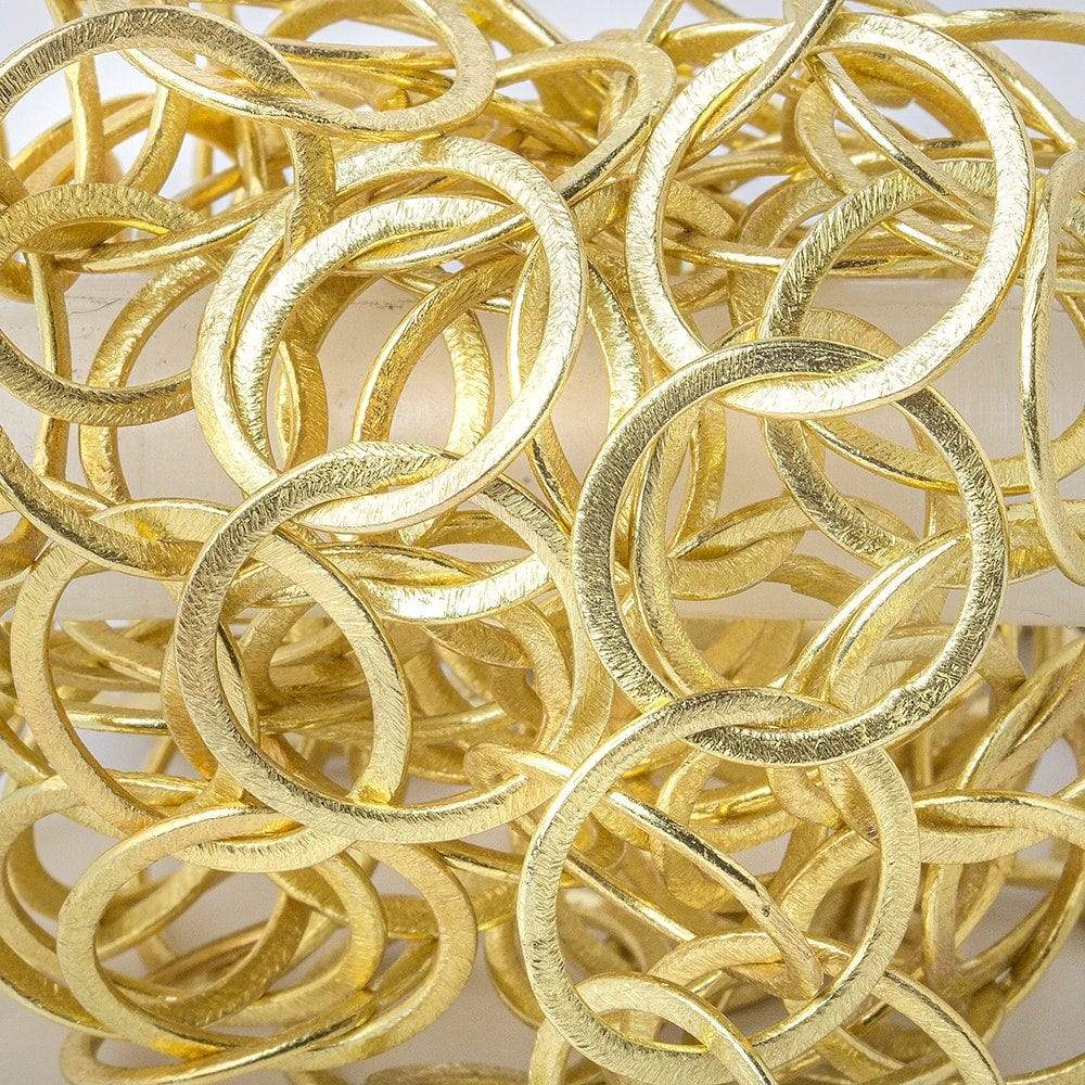 20mm 14kt Gold plated Brushed Round Link Chain by the foot