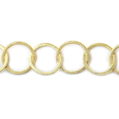 20mm 14kt Gold plated Brushed Round Link Chain by the foot
