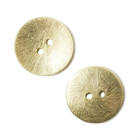20mm 14kt Gold Round Button 6 Pcs