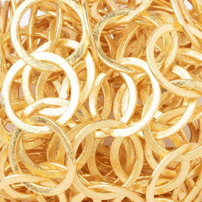 20mm 22kt Gold plated Copper Brushed Round Link Chain