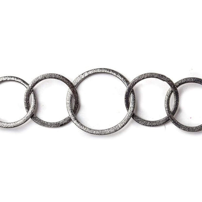 20mm & 26mm Black Gold plated Brushed Round Link Chain by the foot