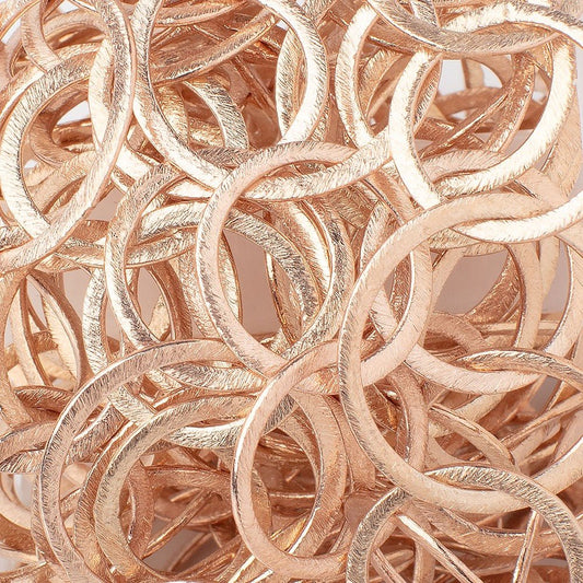 20mm and 26mm Rose Gold plated Brushed Round Link Chain
