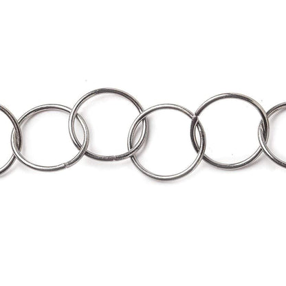 20mm Black Gold plated Plain Round Link Chain by the foot