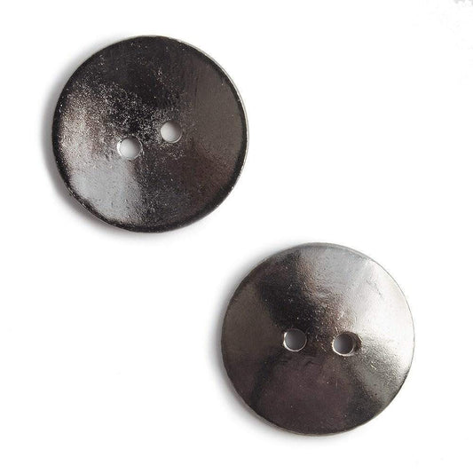 20mm Black Gold Round Button, 6 pieces