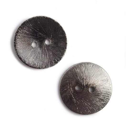 20mm Black Gold Round Button Brushed, 6 Pcs