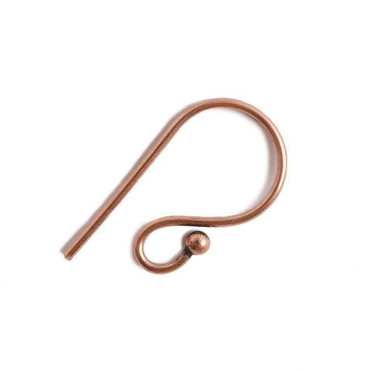 20mm Copper Fishhook Earwire with Ball, 50 pieces