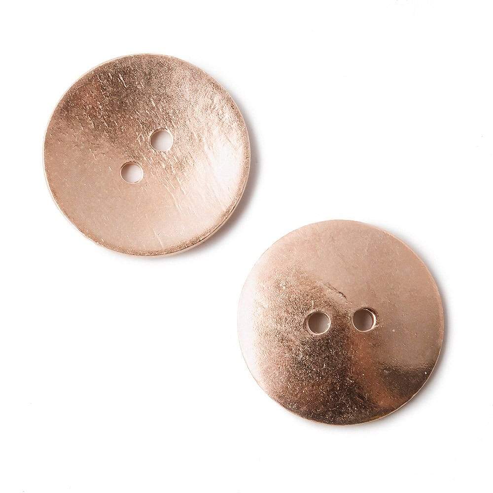 20mm Rose Gold Disc Button Brushed 6 pcs