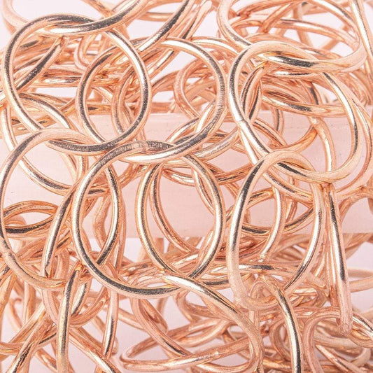 20mm Rose Gold plated Plain Round Link Chain