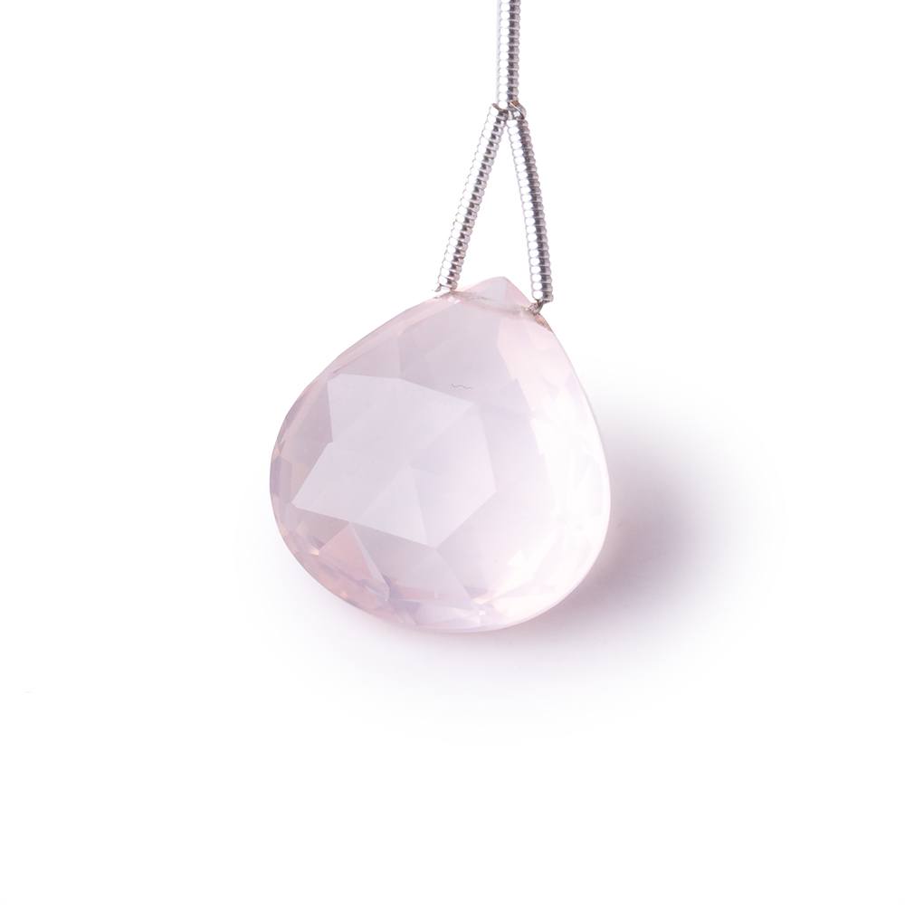 20mm Rose Quartz Faceted Heart Focal Bead 1 piece