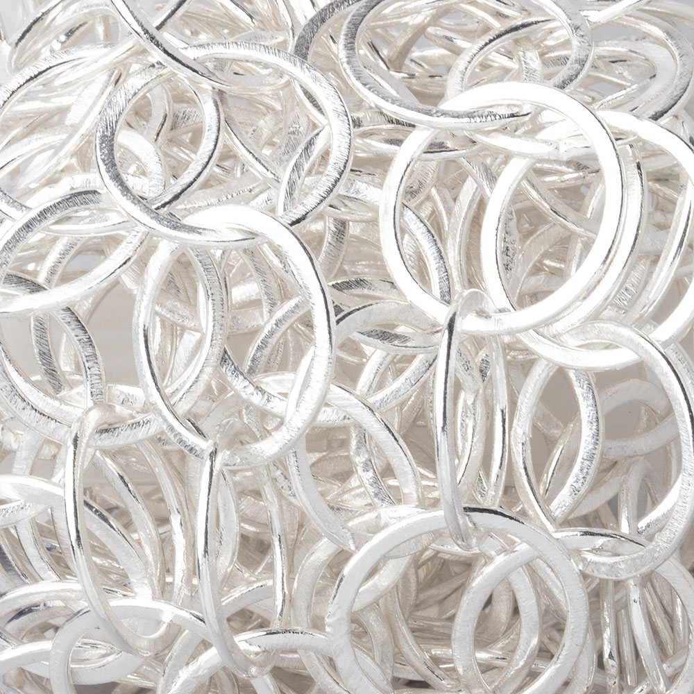 20mm Silver plated Brushed Round Link Chain by the foot