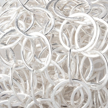20mm Silver plated Brushed Round Link Chain by the foot