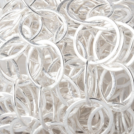 20mm Silver plated Brushed Round Link Chain by the foot