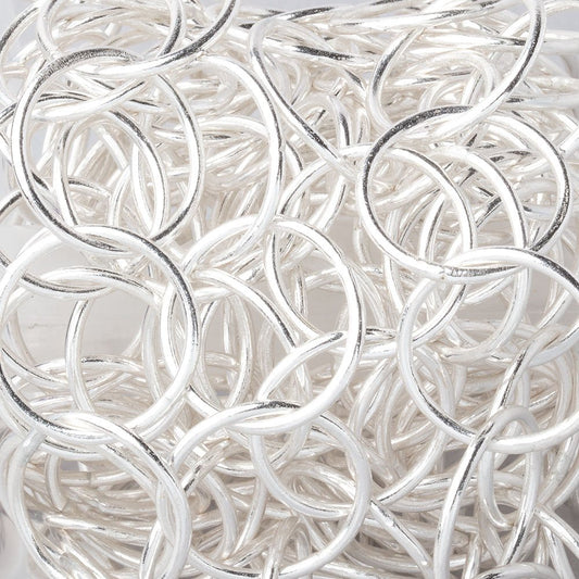 20mm Silver plated Plain Round Link Chain by the foot