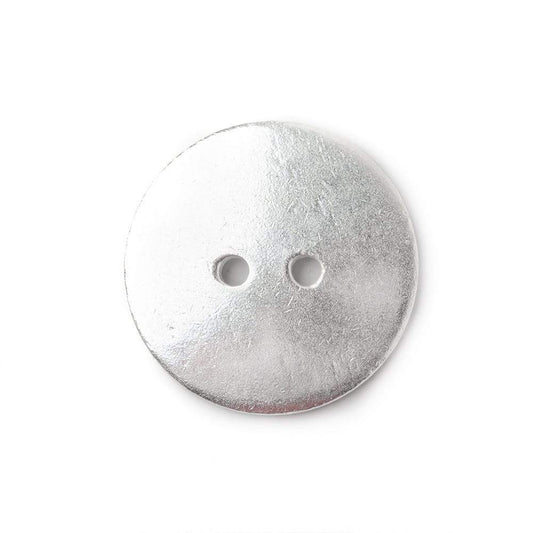 20mm Silver plated Round Button, 6 pieces