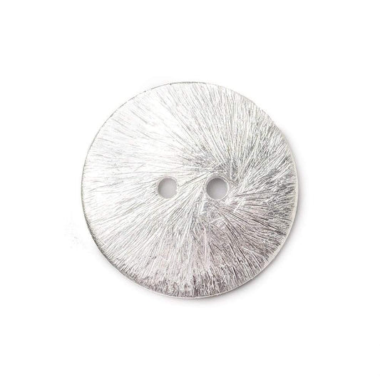20mm Silver plated Round Button Brushed, 6 pieces