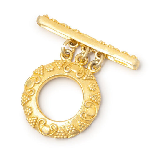 20mm Vermeil Round Triple Strand Toggle 1 piece