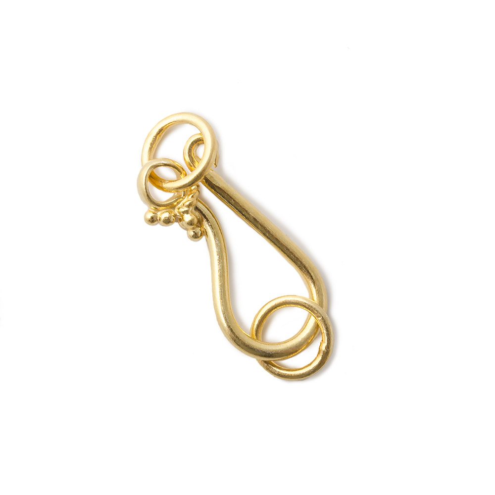 20mm Vermeil Sheperd Hook Milgrain Design 1 piece