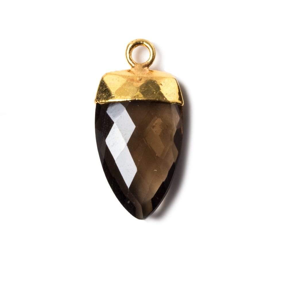 20x10mm Gold Leafed Smoky Quartz faceted Point Pendant 1 piece