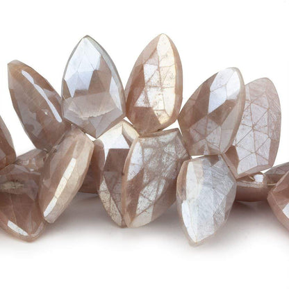 20x12-22x14mm Mystic Chocolate Moonstone Faceted Shields 8 inch 31 beads