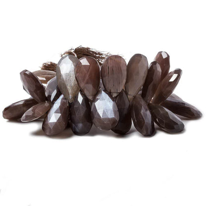 20x12-29x12mm Chocolate Moonstone faceted pear beads 7.5 inch 38 pcs