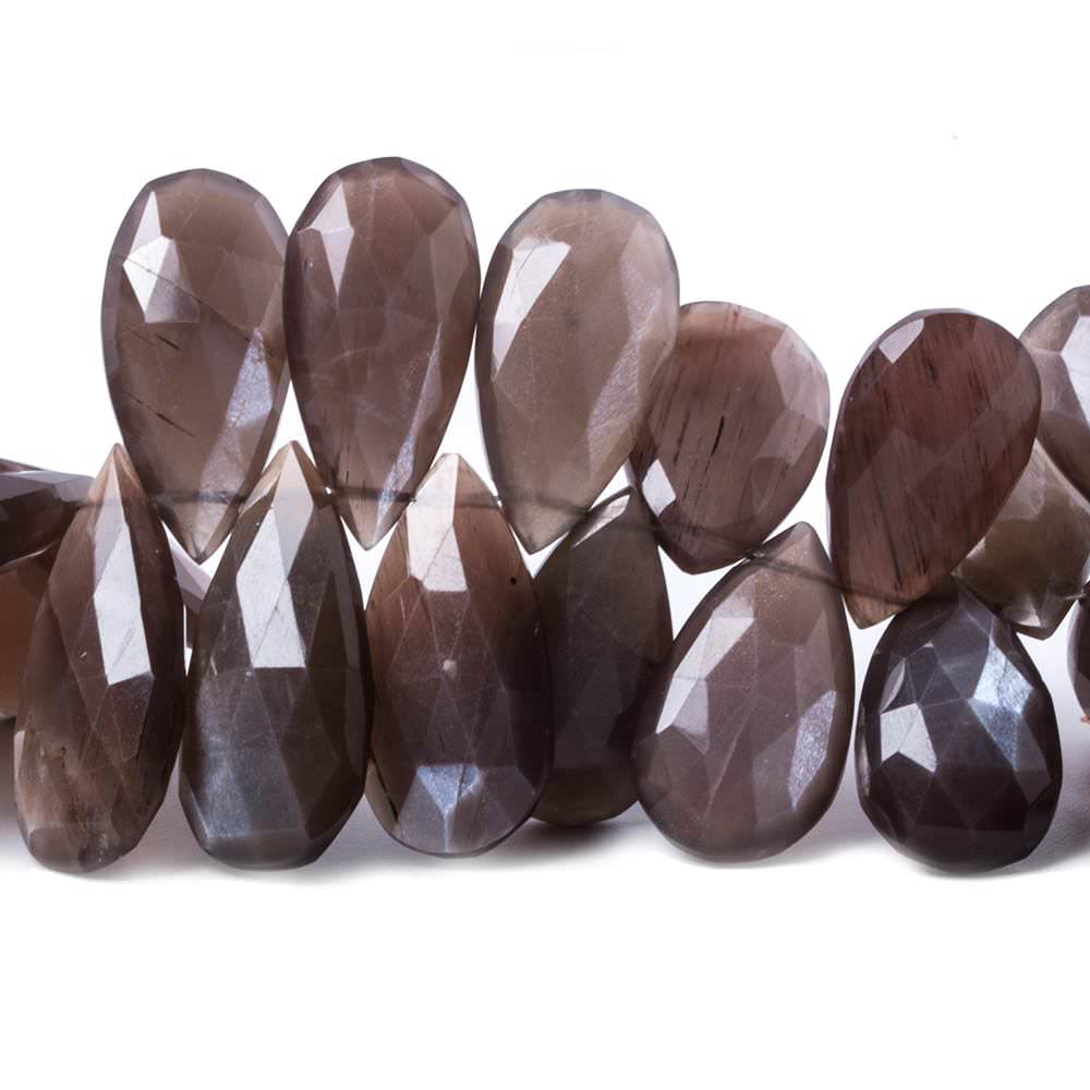 20x12-29x12mm Chocolate Moonstone faceted pear beads 7.5 inch 38 pcs
