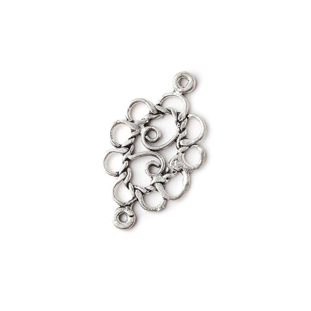 20x12mm Sterling Silver Oval Scroll - Spacer Chandelier Set of 2