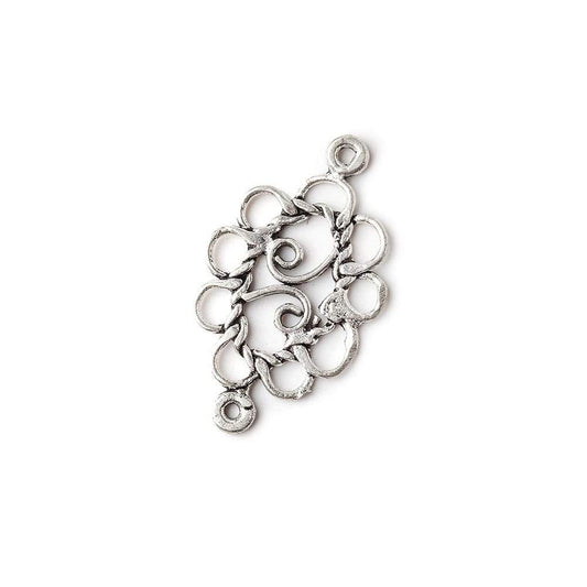 20x12mm Sterling Silver Oval Scroll - Spacer Chandelier Set of 2