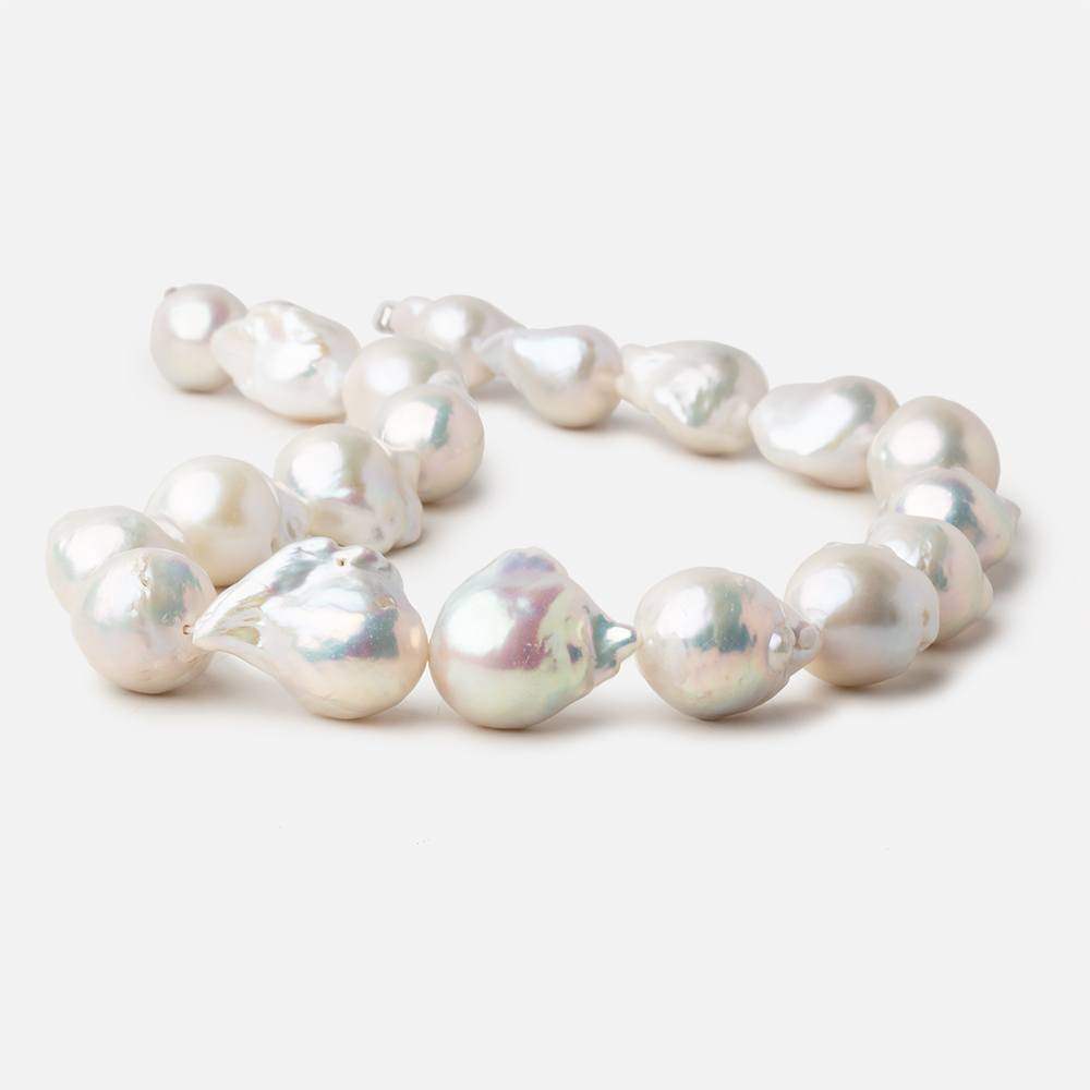 20x13-24x16mm Off White Ultra Baroque Freshwater Pearls 16 inch 19 pcs AAA