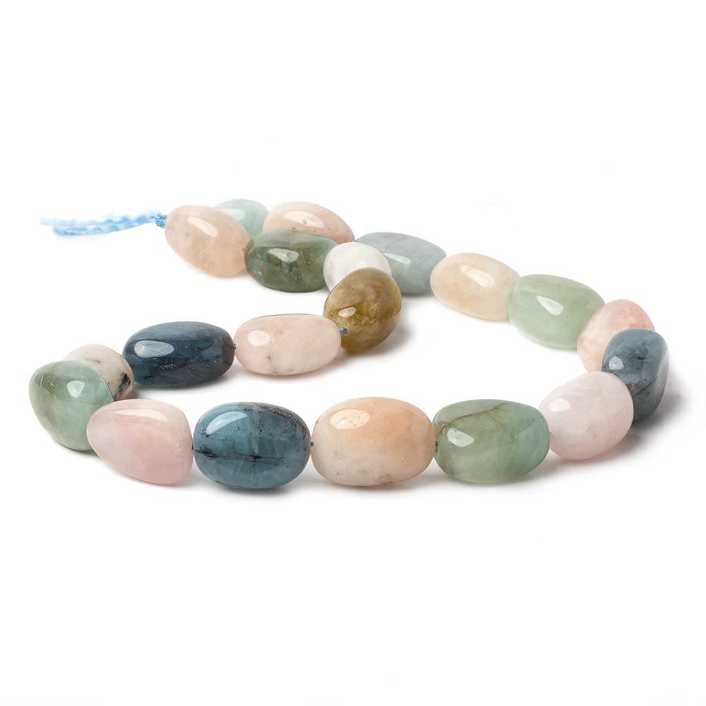 20x14-23x14mm Multi Beryl straight drilled plain nuggets 16 inch 17 beads