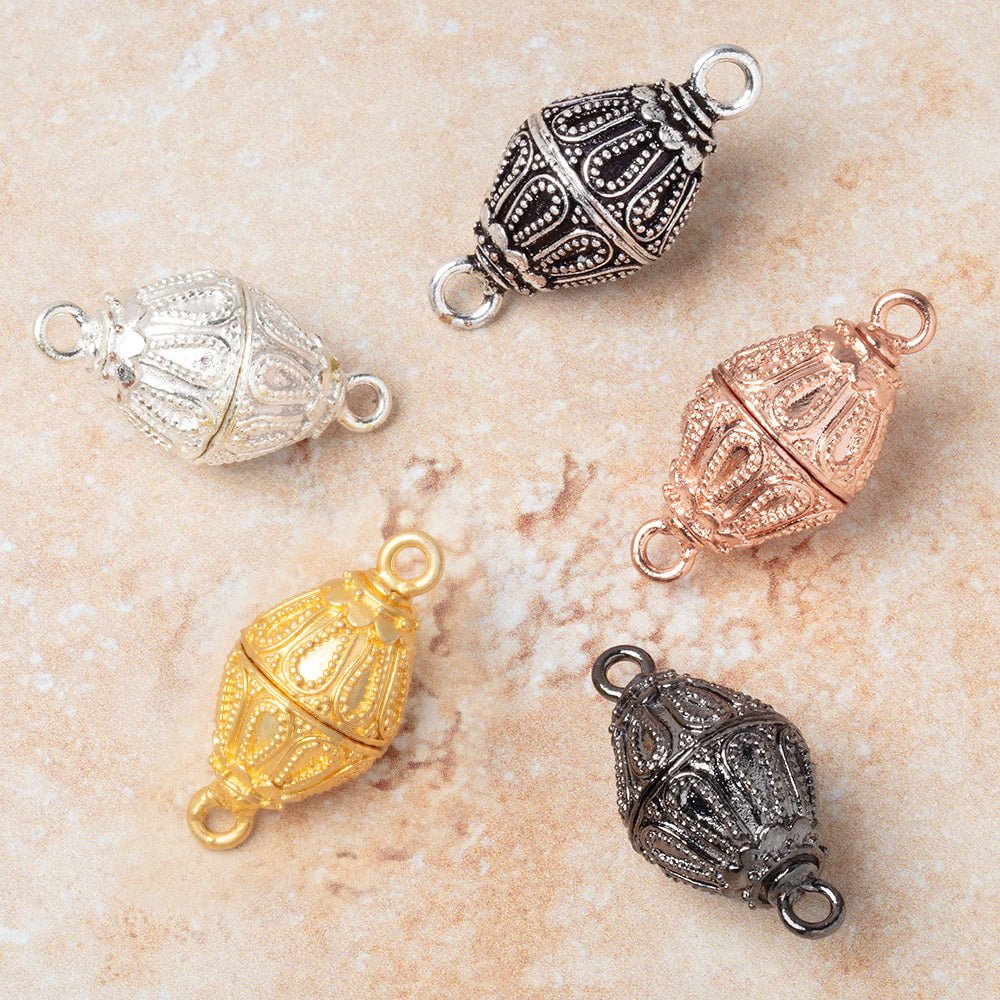 20x14.5mm Miligrain Tear Drop Design Bicone Magnetic Clasp 1 piece