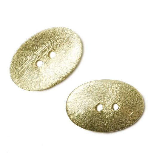 20x14mm 14kt Gold Oval Button brushed 6 pieces