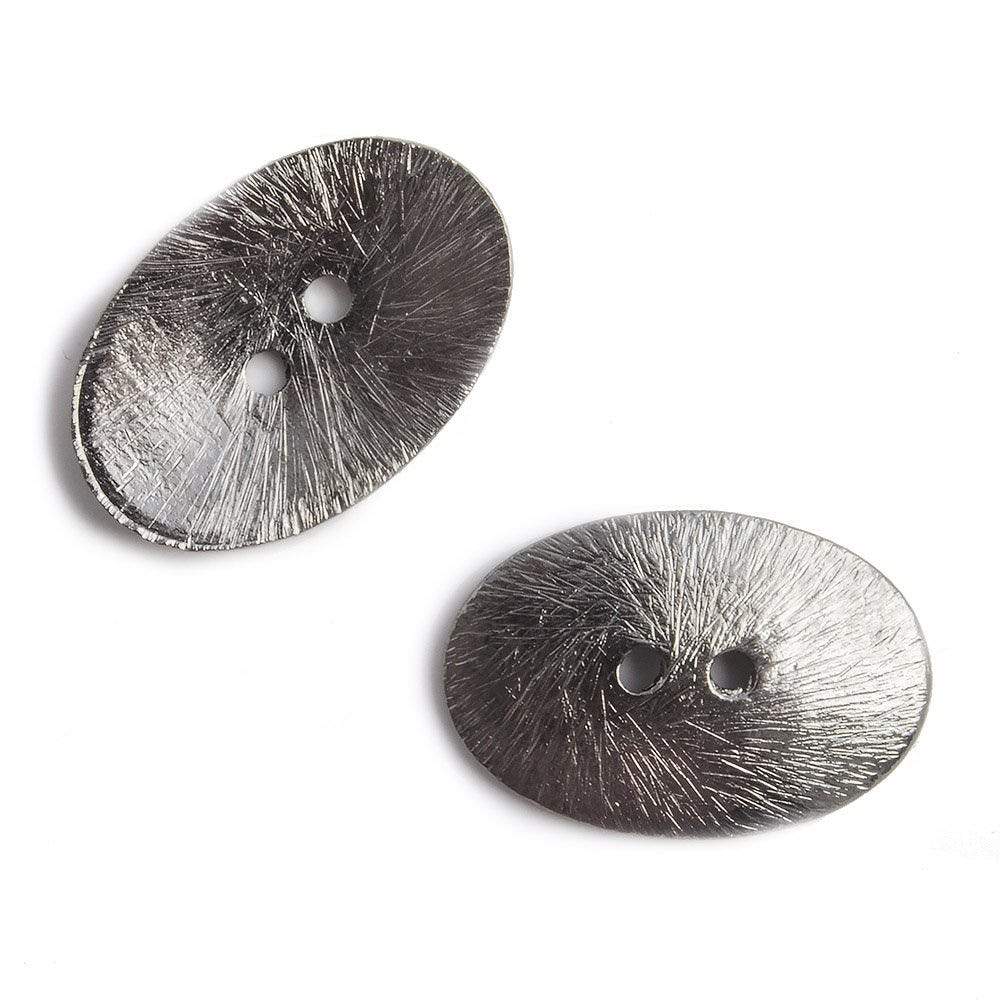 20x14mm Black Gold Oval Button, 6 pieces