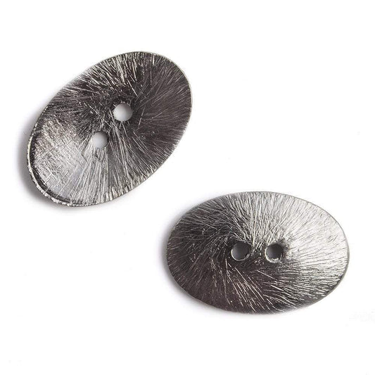20x14mm Black Gold Oval Button, 6 pieces
