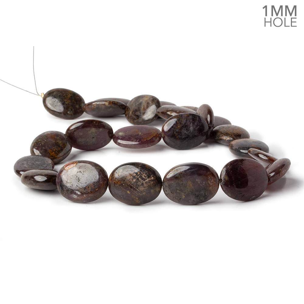 20x15mm Golden Sheen Sapphire plain oval beads 18.25 inch 23 pieces 1mmlarge hole AA