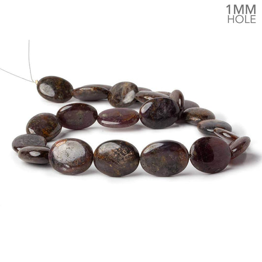 20x15mm Golden Sheen Sapphire plain oval beads 18.25 inch 23 pieces 1mmlarge hole AA