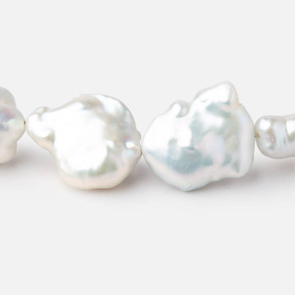 20x16-27x17mm White Soufflé Pearls 16 inch 18 Beads AAA