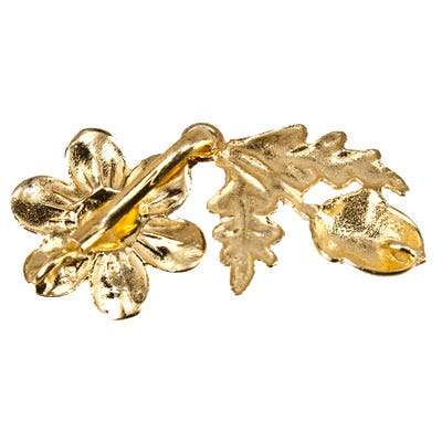 20x16mm, 24x19mm Vermeil Clasp with Daisy and Acorn 1 piece