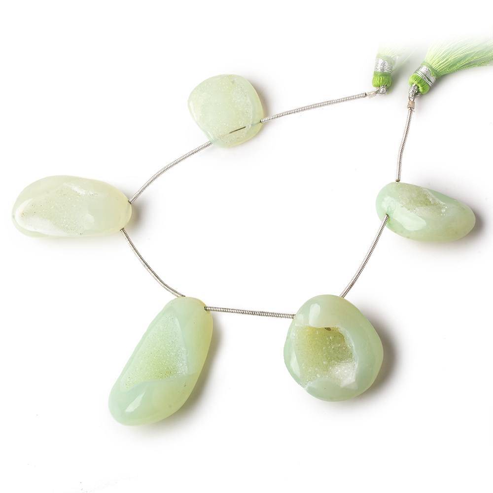 20x17-37x19mm Margarita Green Drusy Freeform Beads 5 pieces