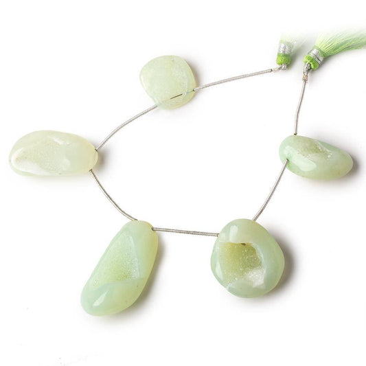20x17-37x19mm Margarita Green Drusy Freeform Beads 5 pieces