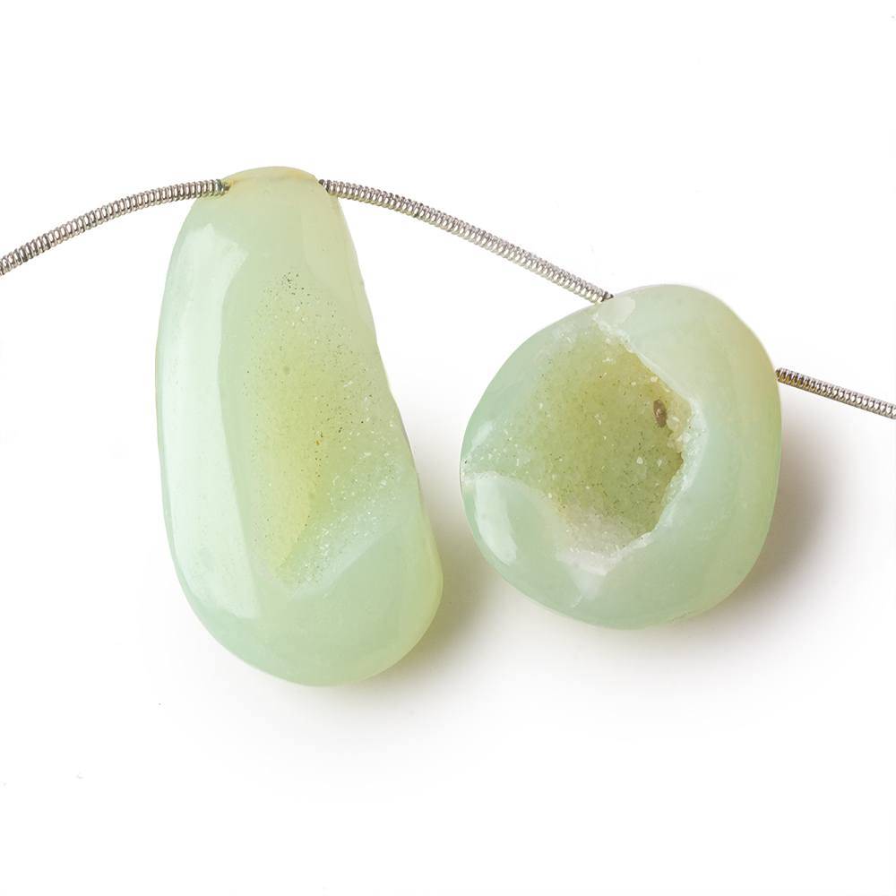 20x17-37x19mm Margarita Green Drusy Freeform Beads 5 pieces