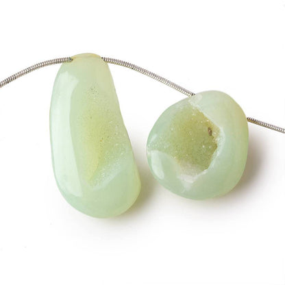20x17-37x19mm Margarita Green Drusy Freeform Beads 5 pieces