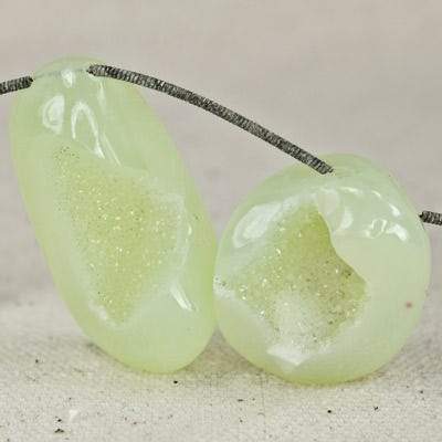 20x17-37x19mm Margarita Green Drusy Freeform Beads 5 pieces